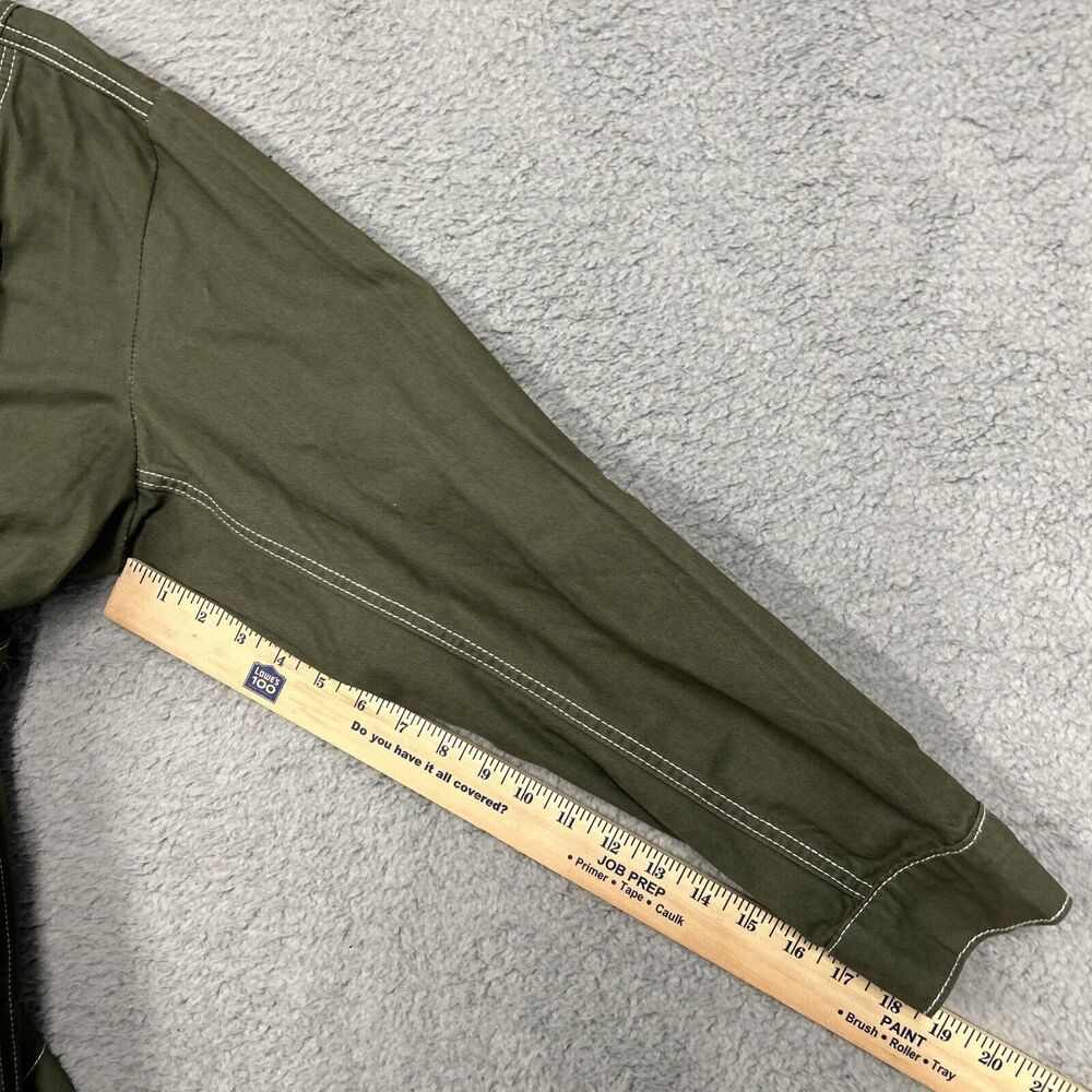 Suzanne Betro Denim Jacket Womens 2XL Olive Green Belted Coat Zip Up - Picture 13 of 16